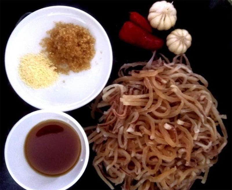 Cách làm mực khô rim mắm tỏi