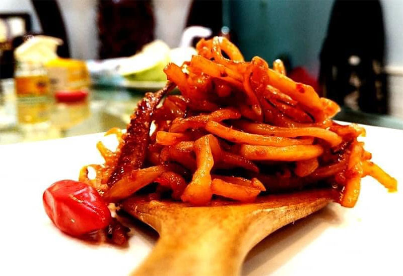 Mực khô rim mắm tỏi Hà Nội