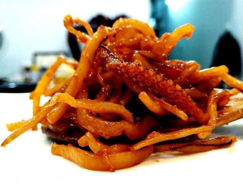 Mực khô rim mắm tỏi