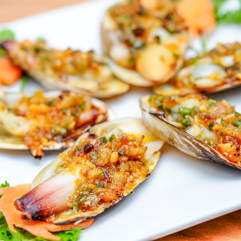 tu hài nướng mỡ hành